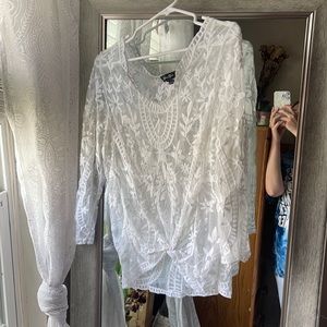 White lace Bathing suit coverup
